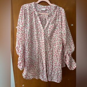 Zac & Rachel Polka Dot Blouse - Red and Green